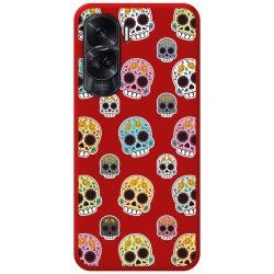 Funda Silicona Líquida Roja compatible con Huawei Honor 90 lite 5G diseño Catrina Dibujos
