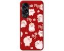 Funda Silicona Líquida Roja compatible con Huawei Honor 90 lite 5G diseño Cerdos Dibujos