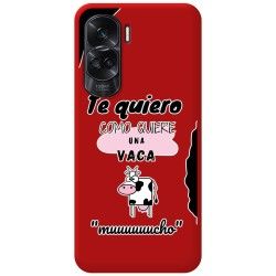Funda Silicona Líquida Roja compatible con Huawei Honor 90 lite 5G diseño Vaca Dibujos