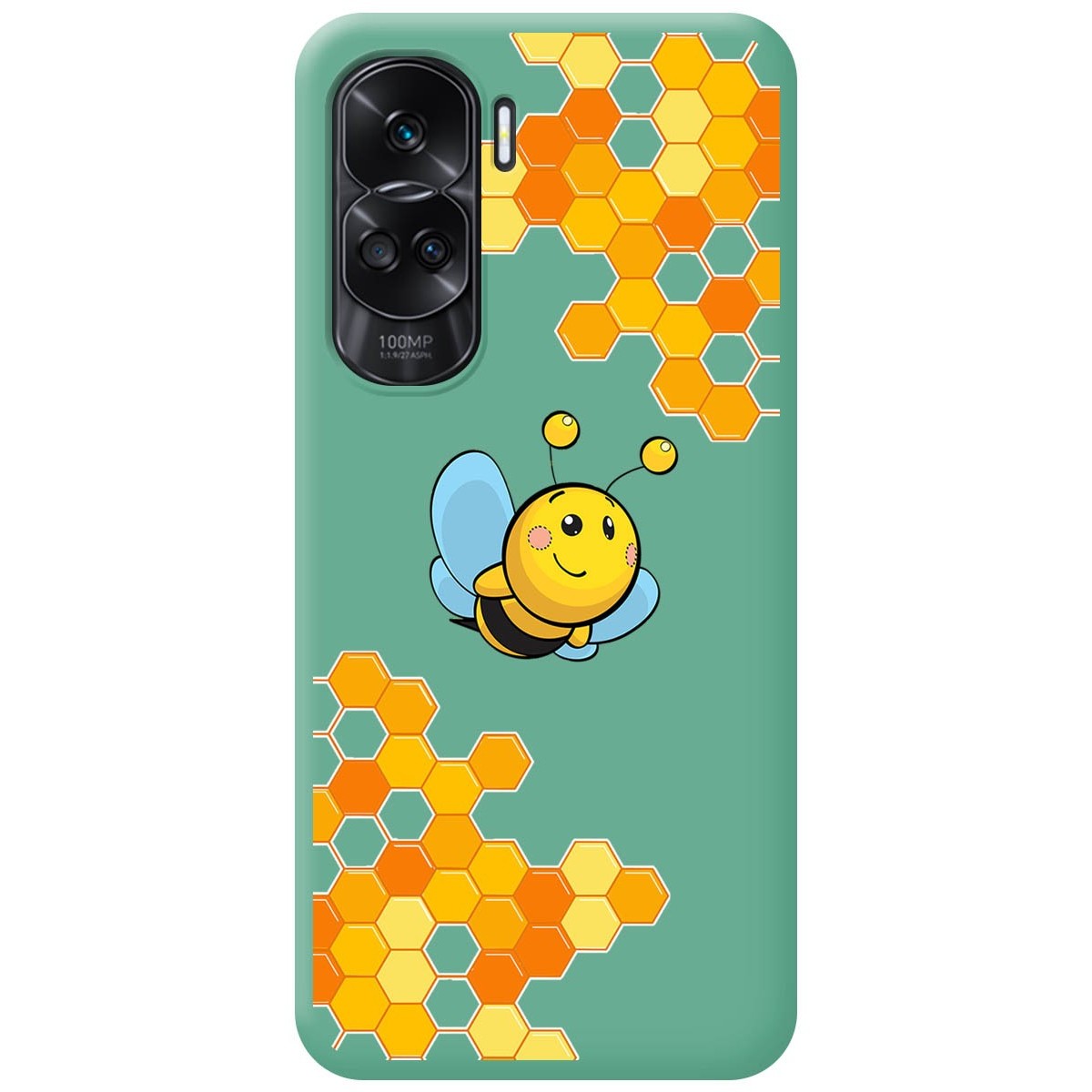 Funda Silicona Líquida Verde compatible con Huawei Honor 90 lite 5G diseño Abeja Dibujos