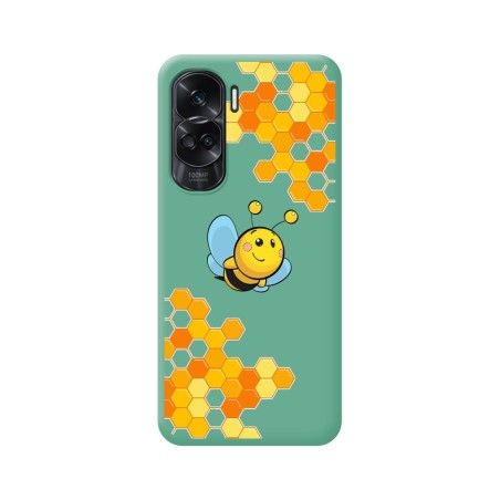 Funda Silicona Líquida Verde compatible con Huawei Honor 90 lite 5G diseño Abeja Dibujos