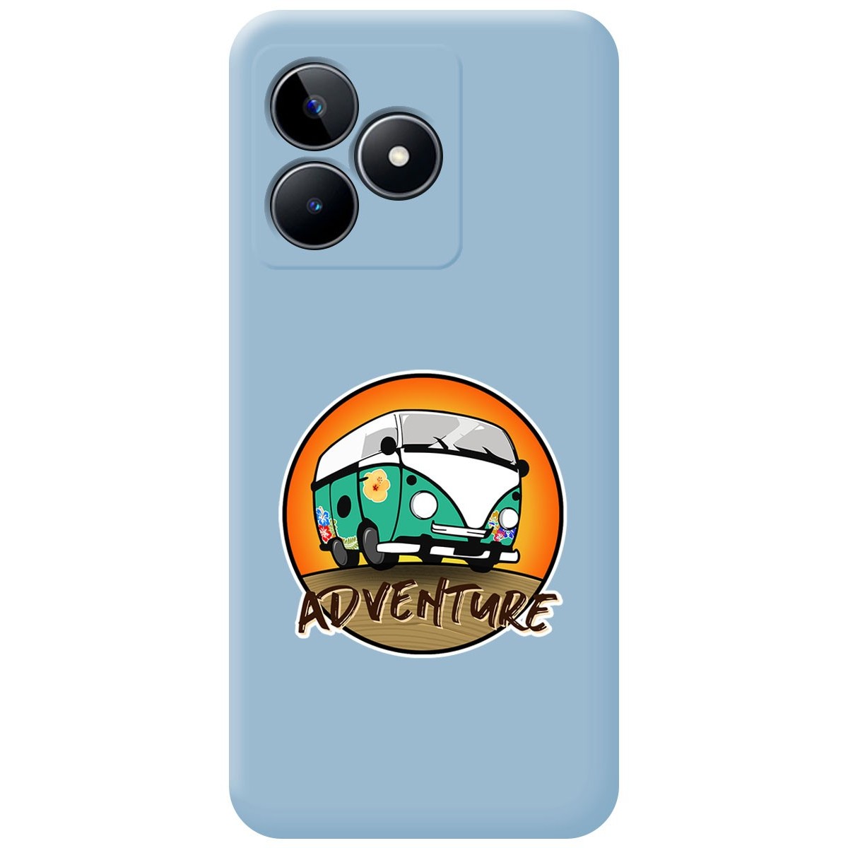 Funda Silicona Líquida Azul para Realme C53 diseño Adventure Dibujos