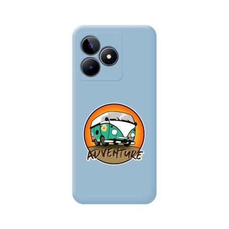 Funda Silicona Líquida Azul para Realme C53 diseño Adventure Dibujos