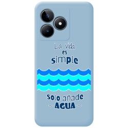 Funda Silicona Líquida Azul para Realme C53 diseño Agua Dibujos