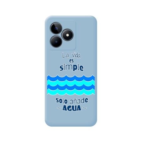 Funda Silicona Líquida Azul para Realme C53 diseño Agua Dibujos