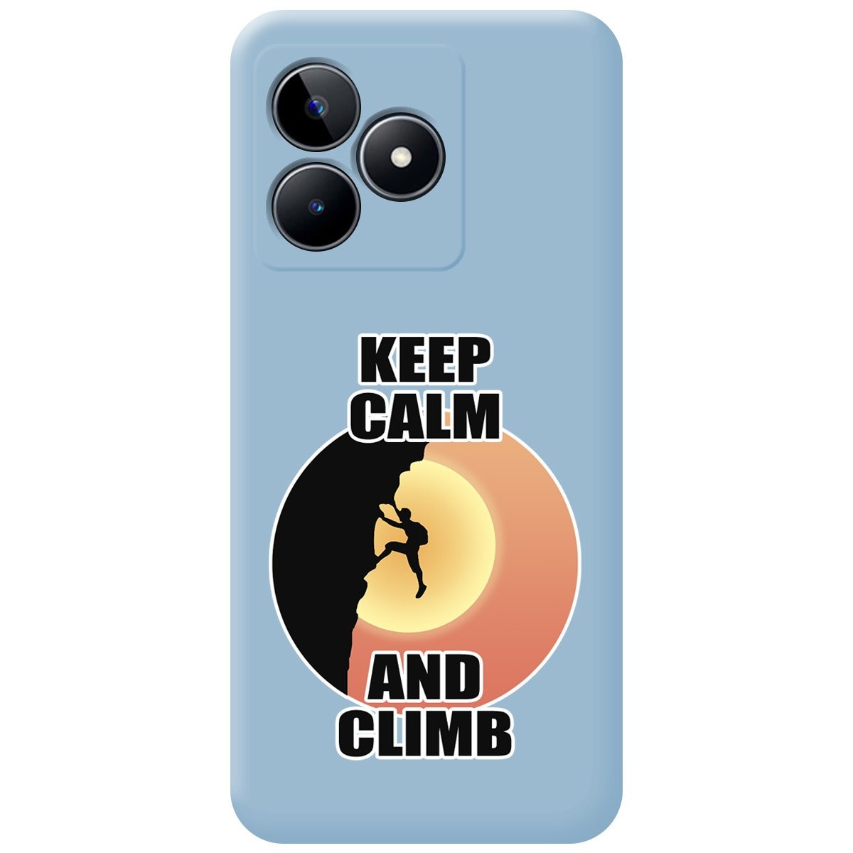 Funda Silicona Líquida Azul para Realme C53 diseño Hombre Escalada Dibujos