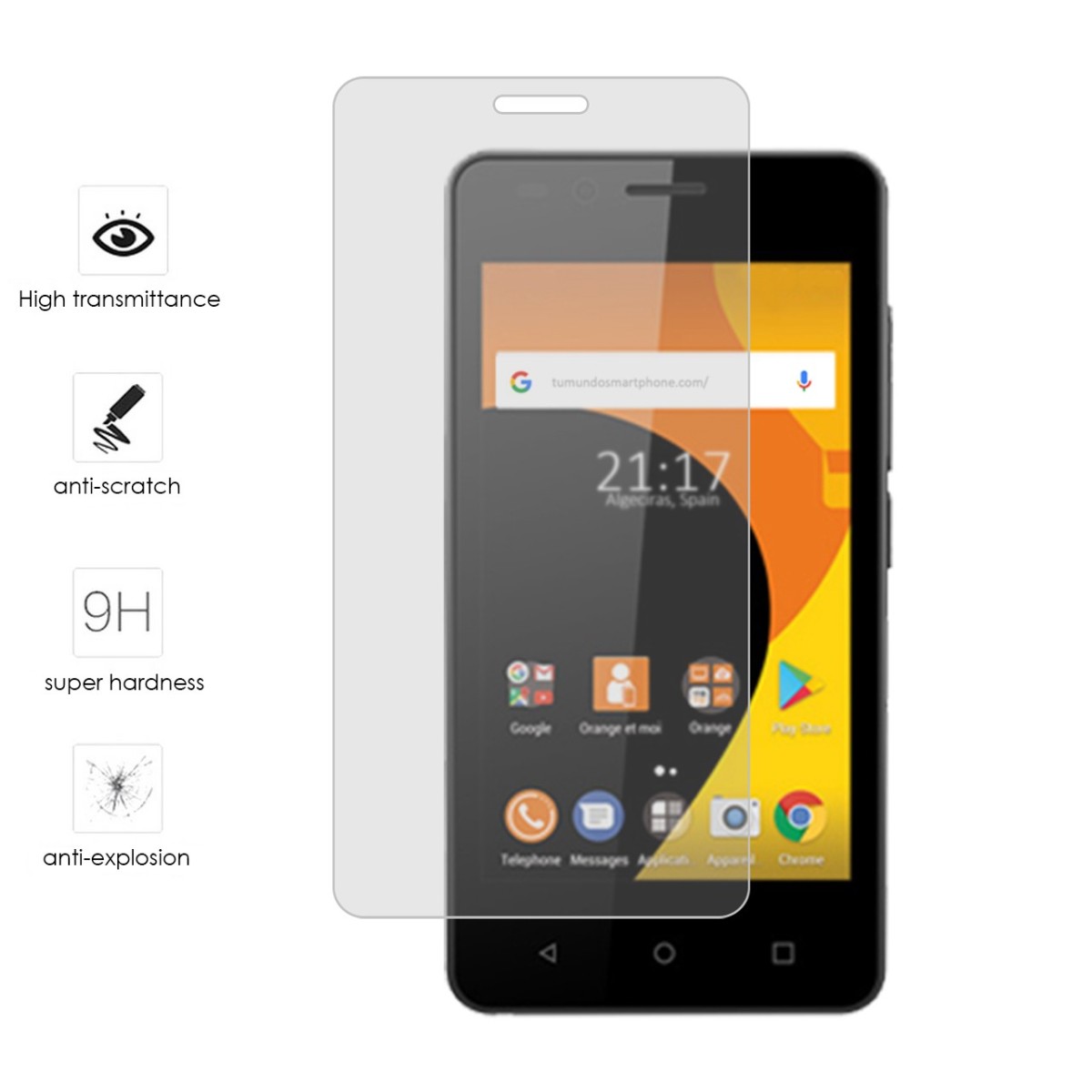 Protector Cristal Templado para Orange Rise 33 Vidrio