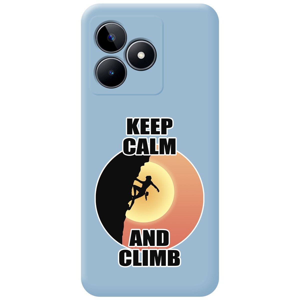 Funda Silicona Líquida Azul para Realme C53 diseño Mujer Escalada Dibujos