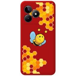 Funda Silicona Líquida Roja para Realme C53 diseño Abeja Dibujos