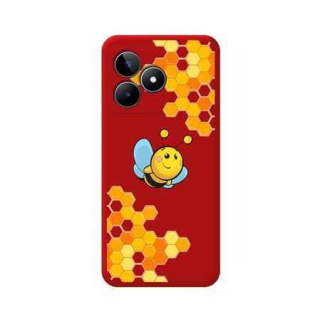 Funda Silicona Líquida Roja para Realme C53 diseño Abeja Dibujos