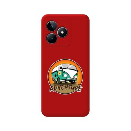 Funda Silicona Líquida Roja para Realme C53 diseño Adventure Dibujos