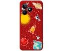 Funda Silicona Líquida Roja para Realme C53 diseño Espacio Dibujos