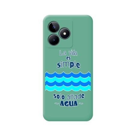 Funda Silicona Líquida Verde para Realme C53 diseño Agua Dibujos