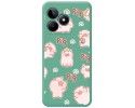 Funda Silicona Líquida Verde para Realme C53 diseño Cerdos Dibujos