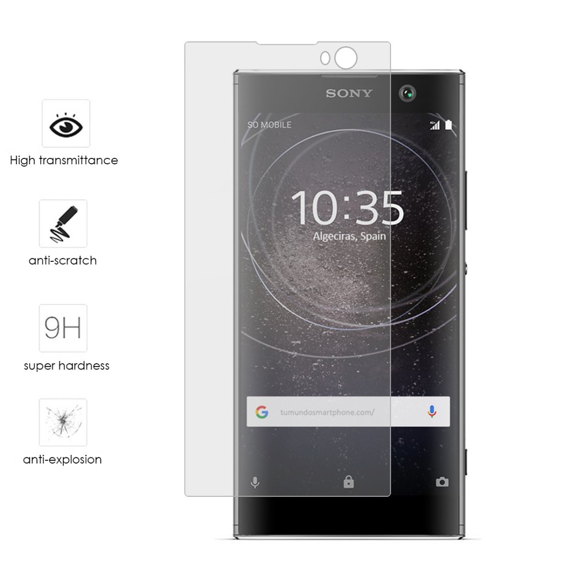 Protector Cristal Templado para Sony Xperia XA2 Vidrio