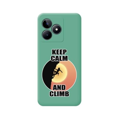 Funda Silicona Líquida Verde para Realme C53 diseño Mujer Escalada Dibujos
