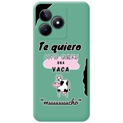 Funda Silicona Líquida Verde para Realme C53 diseño Vaca Dibujos