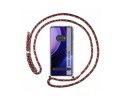Funda Colgante Transparente para Motorola Edge 40 5G con Cordon Rosa / Dorado