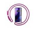 Funda Colgante Transparente para Motorola Edge 40 5G con Cordon Rosa Fucsia