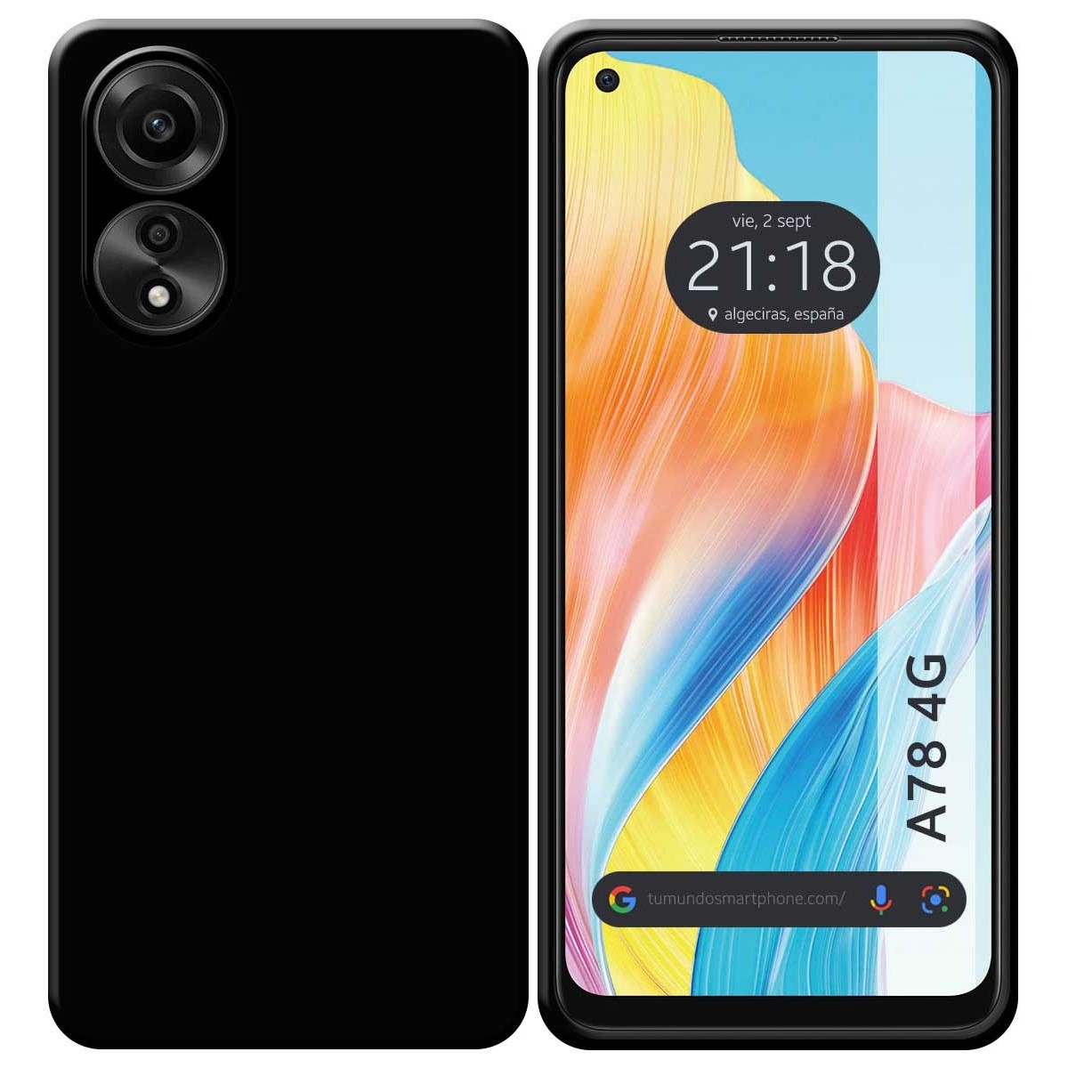 Funda Silicona Gel TPU Negra para Oppo A78 4G