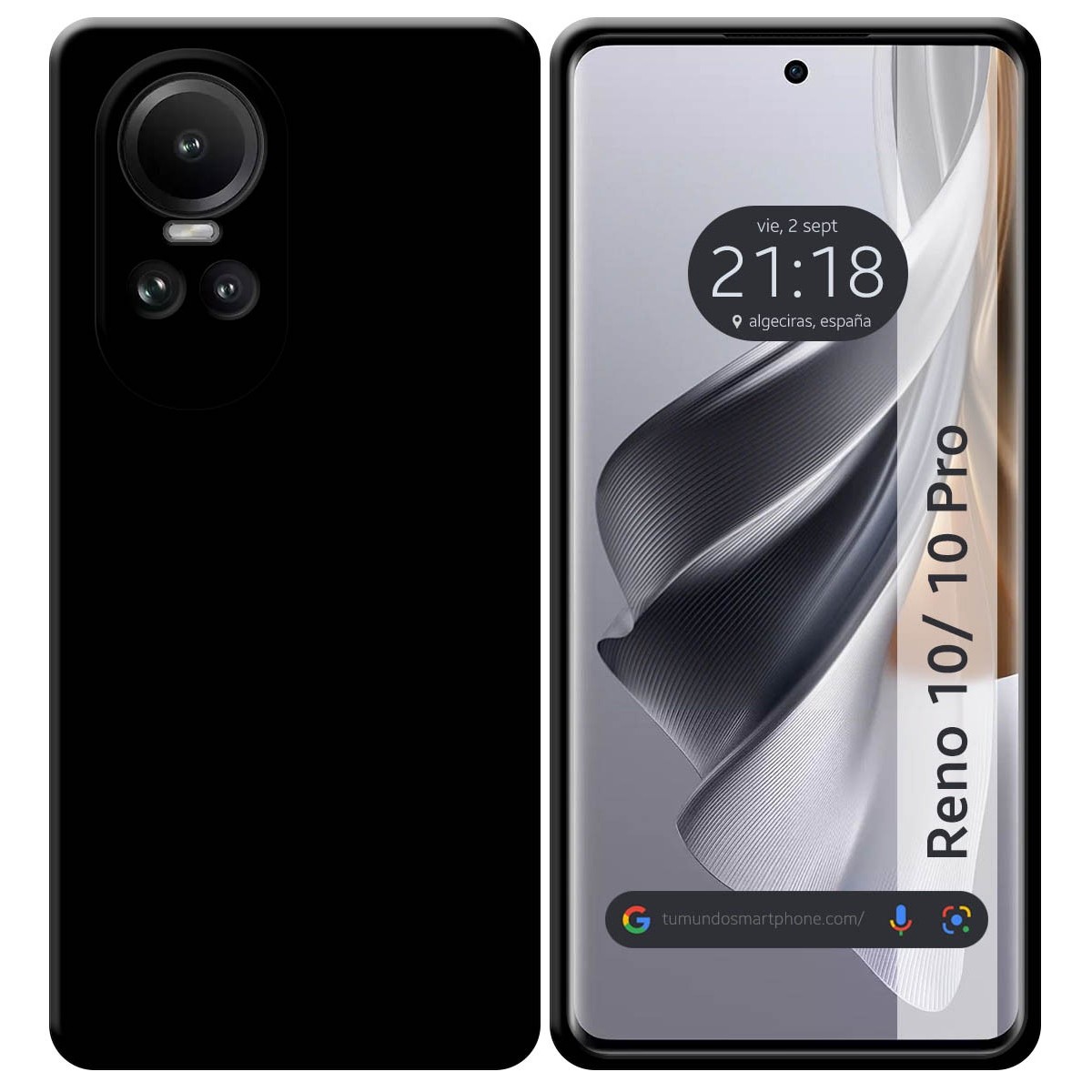 Funda Silicona Gel TPU Negra para Oppo Reno 10 5G / 10 Pro 5G