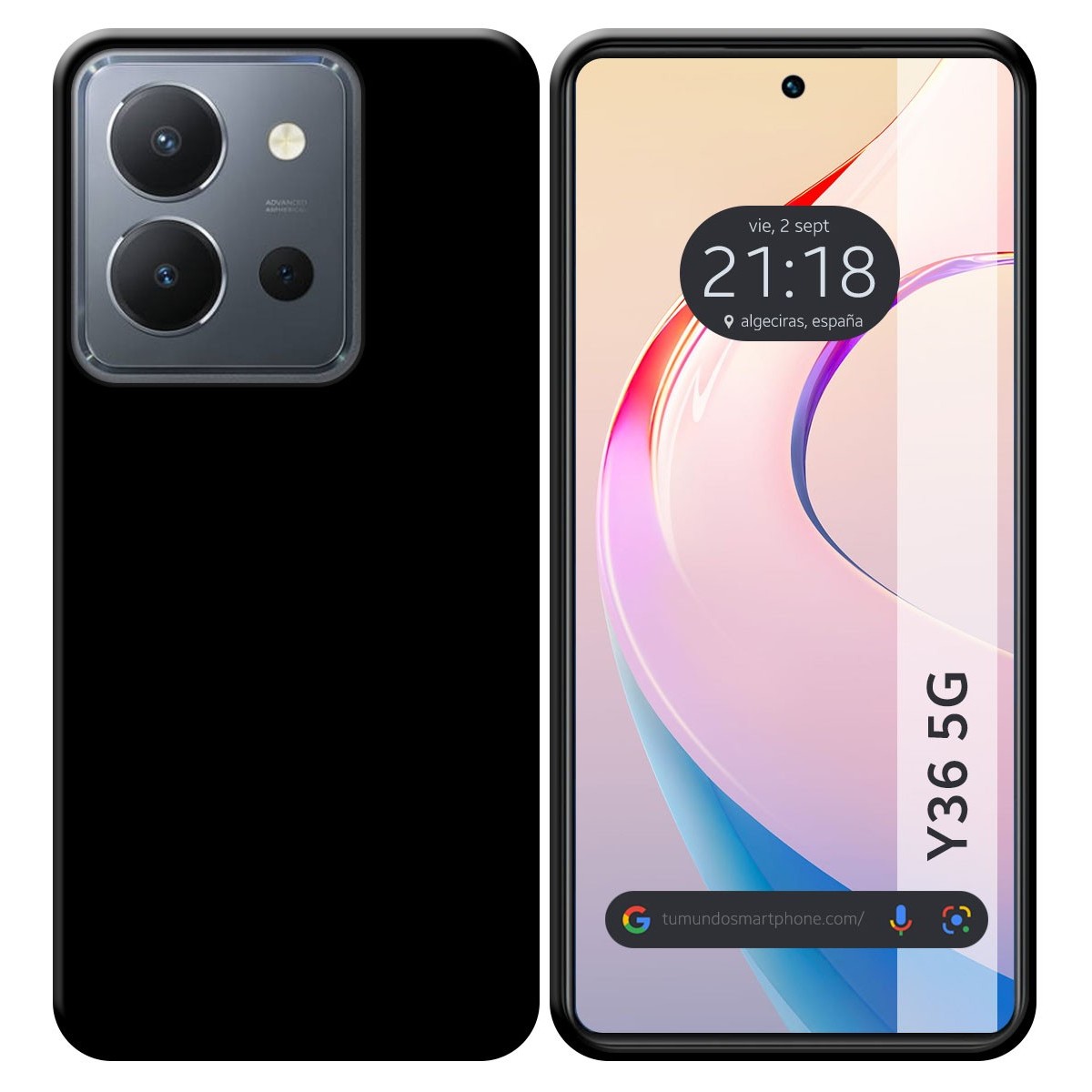 Funda Silicona Gel TPU Negra para Vivo Y36 4G / 5G