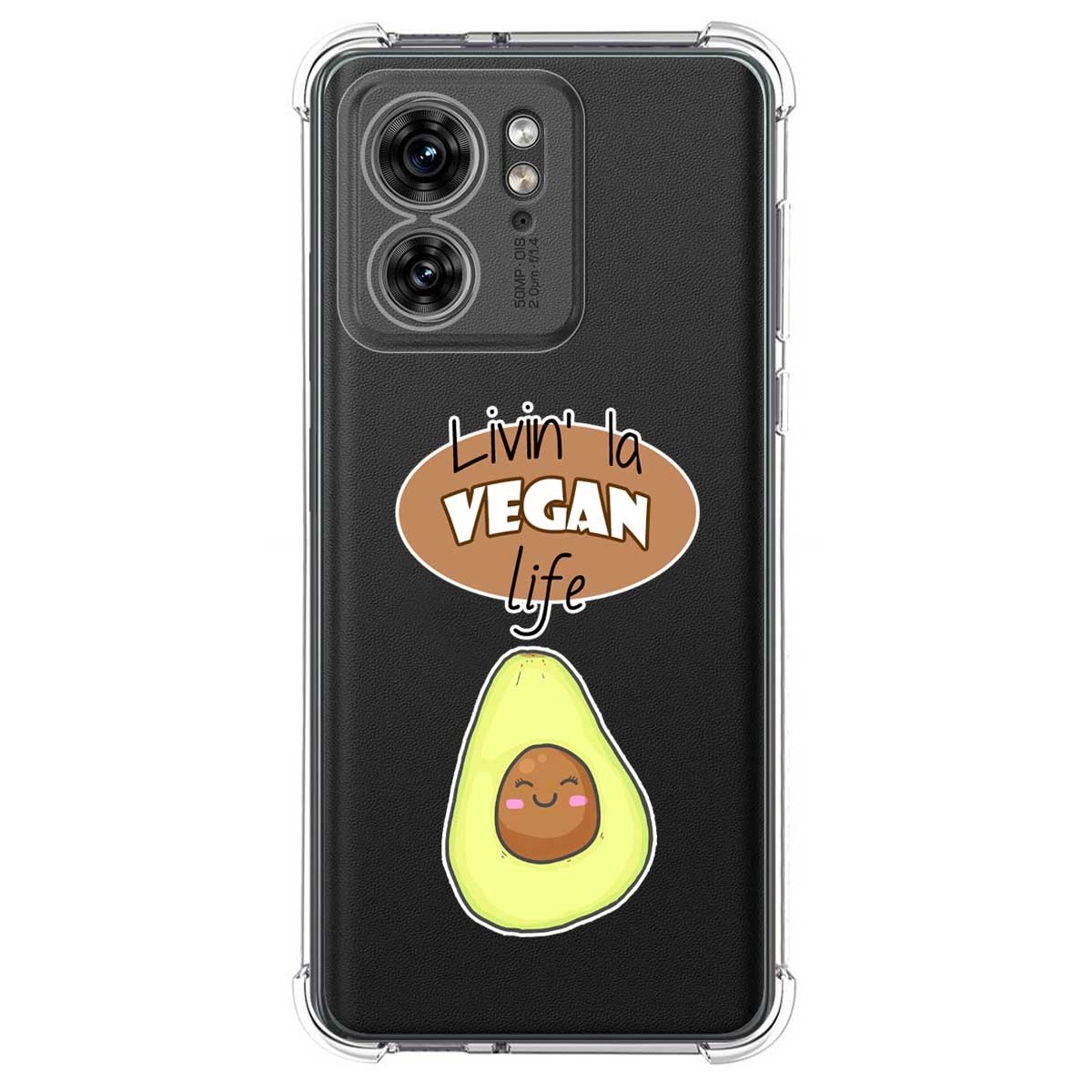 Funda Silicona Antigolpes para Motorola Edge 40 5G diseño Vegan Life Dibujos