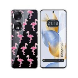 Funda Silicona Transparente compatible con Huawei Honor 90 5G diseño Flamenco Dibujos