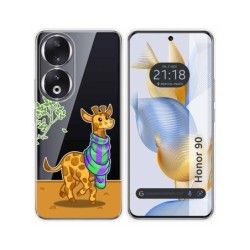 Funda Silicona Transparente compatible con Huawei Honor 90 5G diseño Jirafa Dibujos