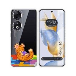 Funda Silicona Transparente compatible con Huawei Honor 90 5G diseño Leopardo Dibujos