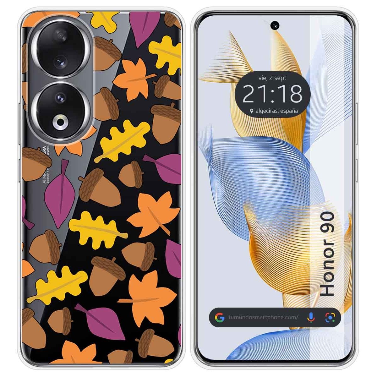 Funda Silicona Transparente compatible con Huawei Honor 90 5G diseño Otoño Dibujos