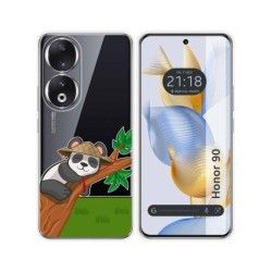 Funda Silicona Transparente compatible con Huawei Honor 90 5G diseño Panda Dibujos