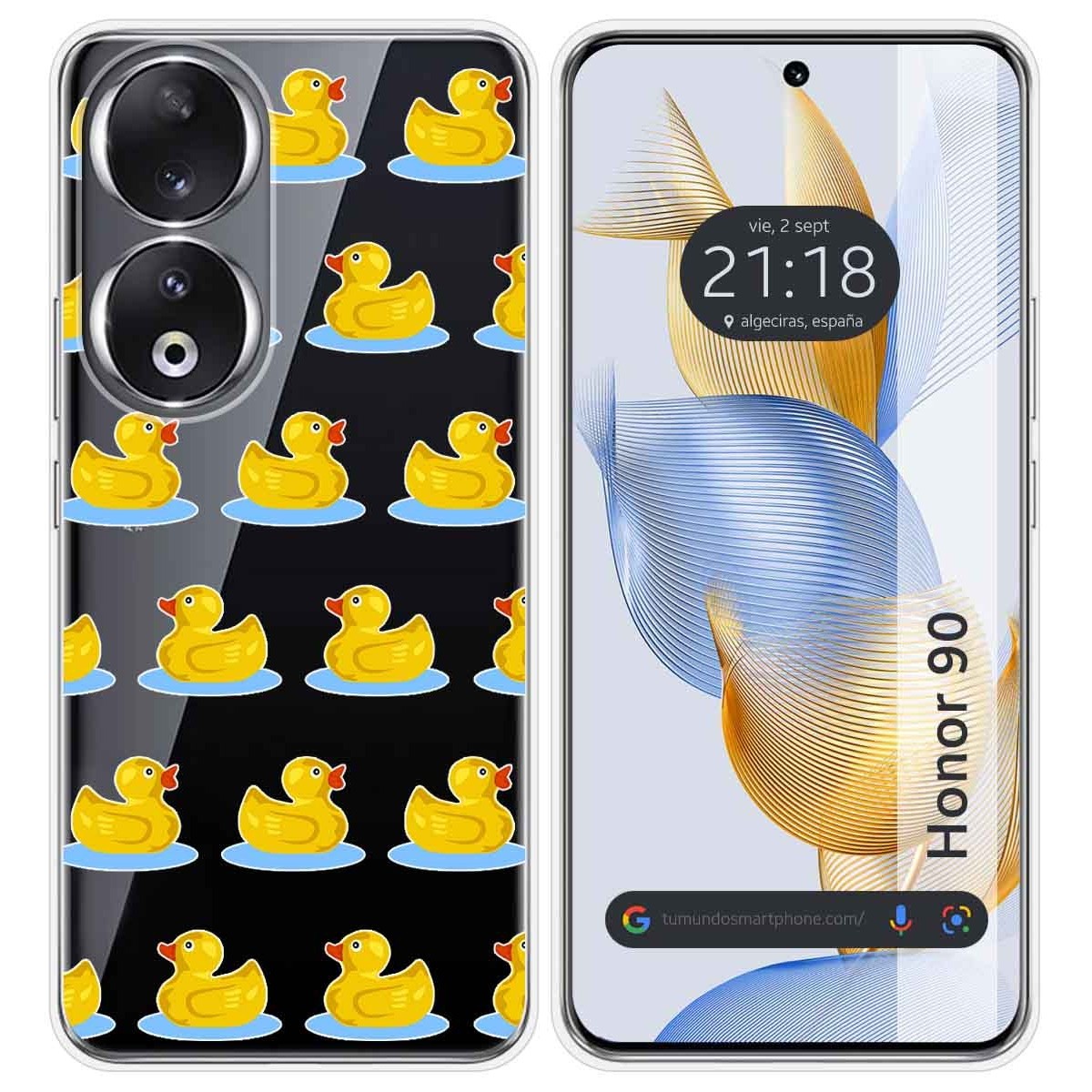 Funda Silicona Transparente compatible con Huawei Honor 90 5G diseño Pato Dibujos