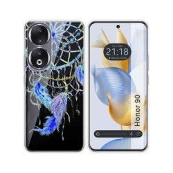 Funda Silicona Transparente compatible con Huawei Honor 90 5G diseño Plumas Dibujos