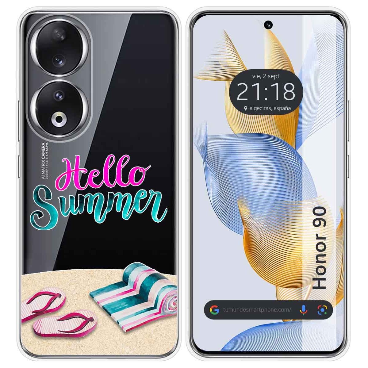 Funda Silicona Transparente compatible con Huawei Honor 90 5G diseño Summer Dibujos