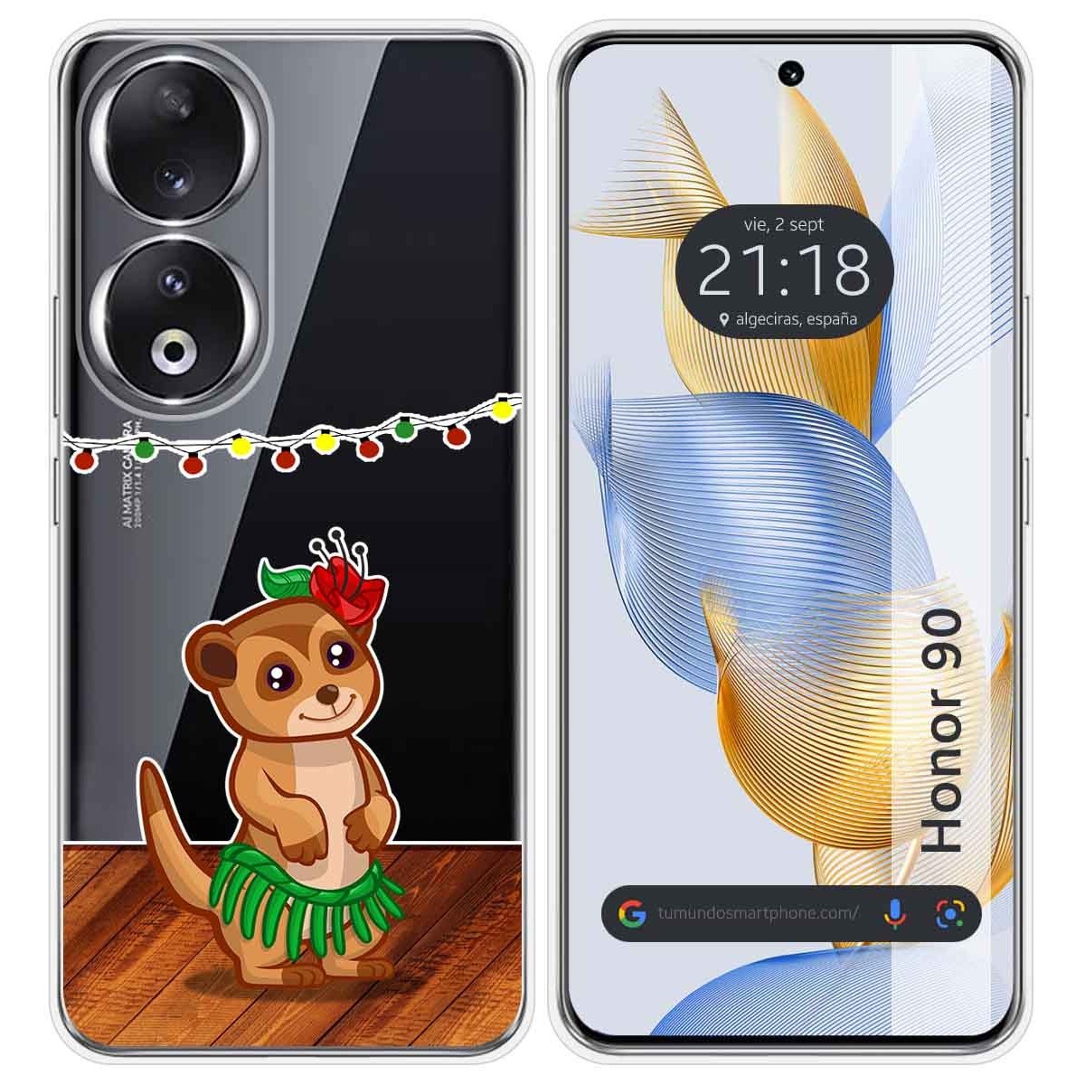 Funda Silicona Transparente compatible con Huawei Honor 90 5G diseño Suricata Dibujos