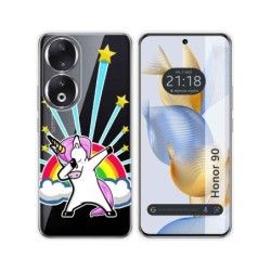 Funda Silicona Transparente compatible con Huawei Honor 90 5G diseño Unicornio Dibujos