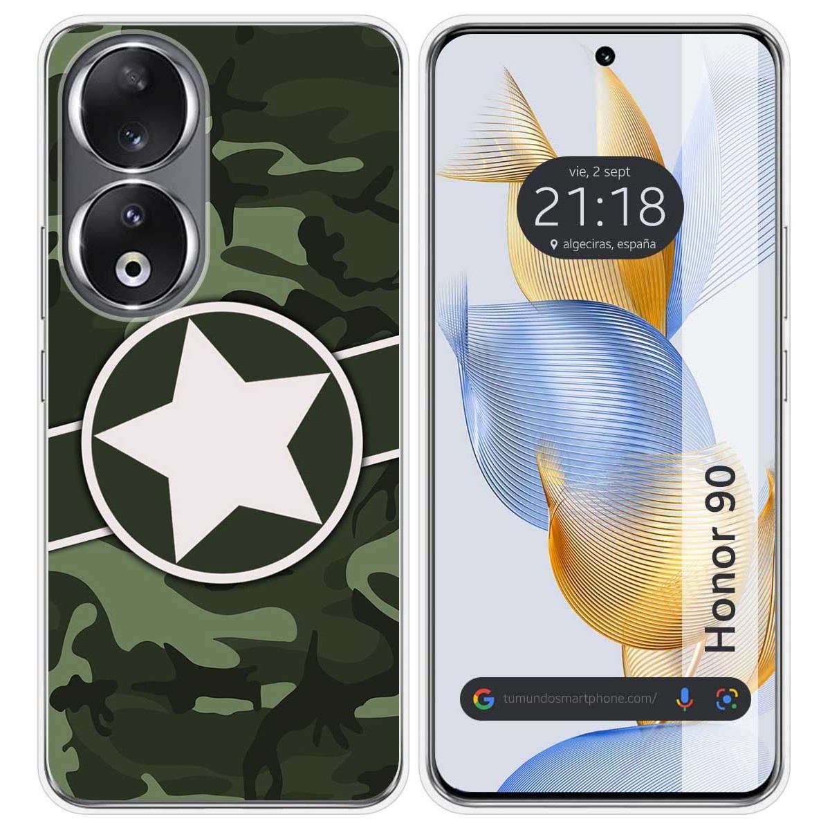 Funda Silicona compatible con Huawei Honor 90 5G diseño Camuflaje 01 Dibujos