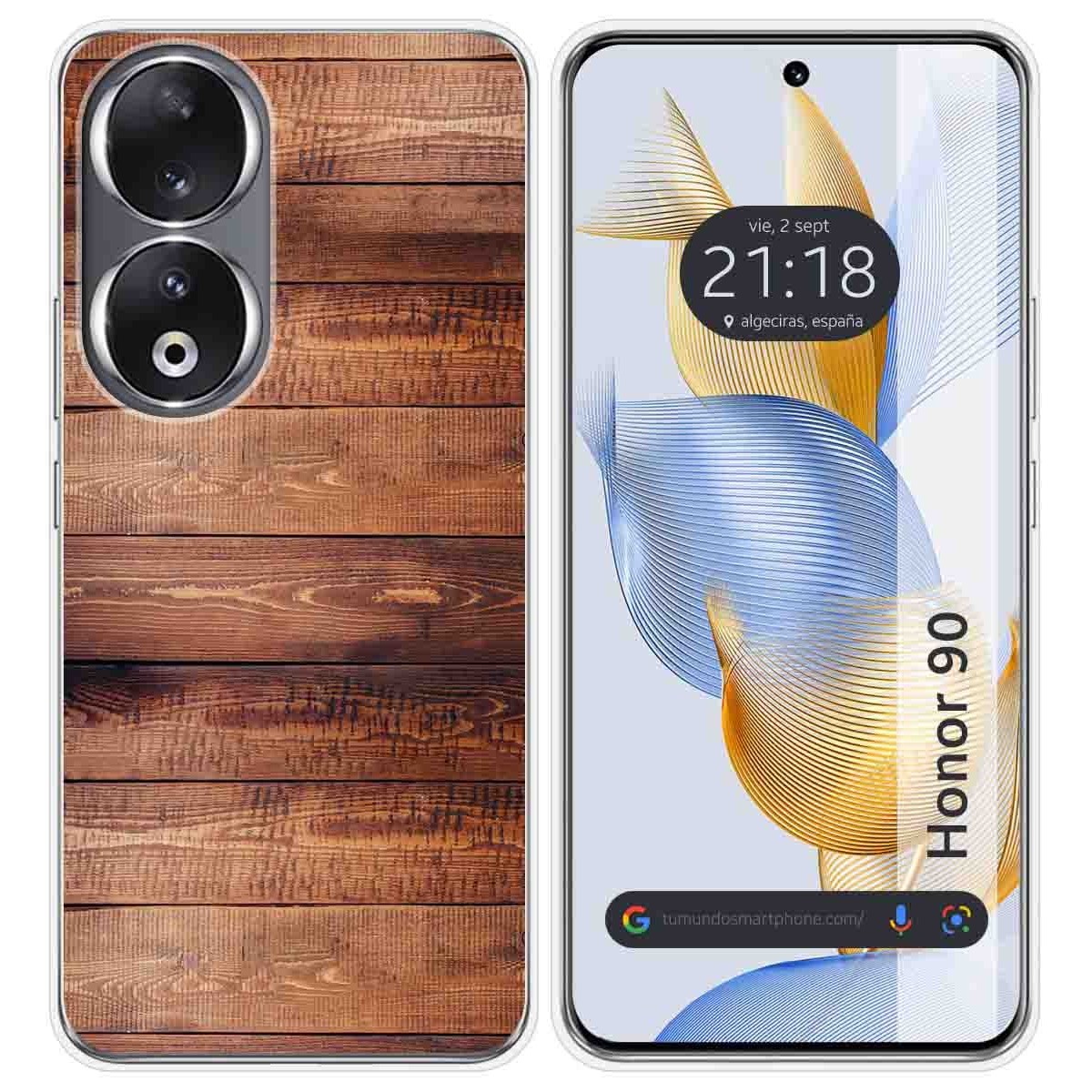 Funda Silicona compatible con Huawei Honor 90 5G diseño Madera 02 Dibujos