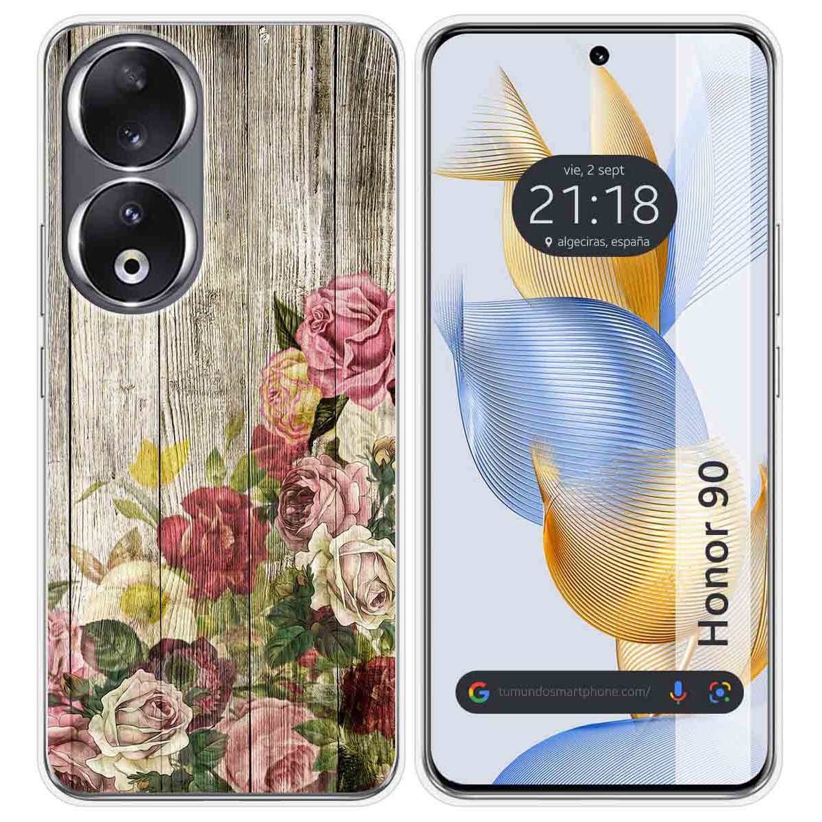 Funda Silicona compatible con Huawei Honor 90 5G diseño Madera 08 Dibujos
