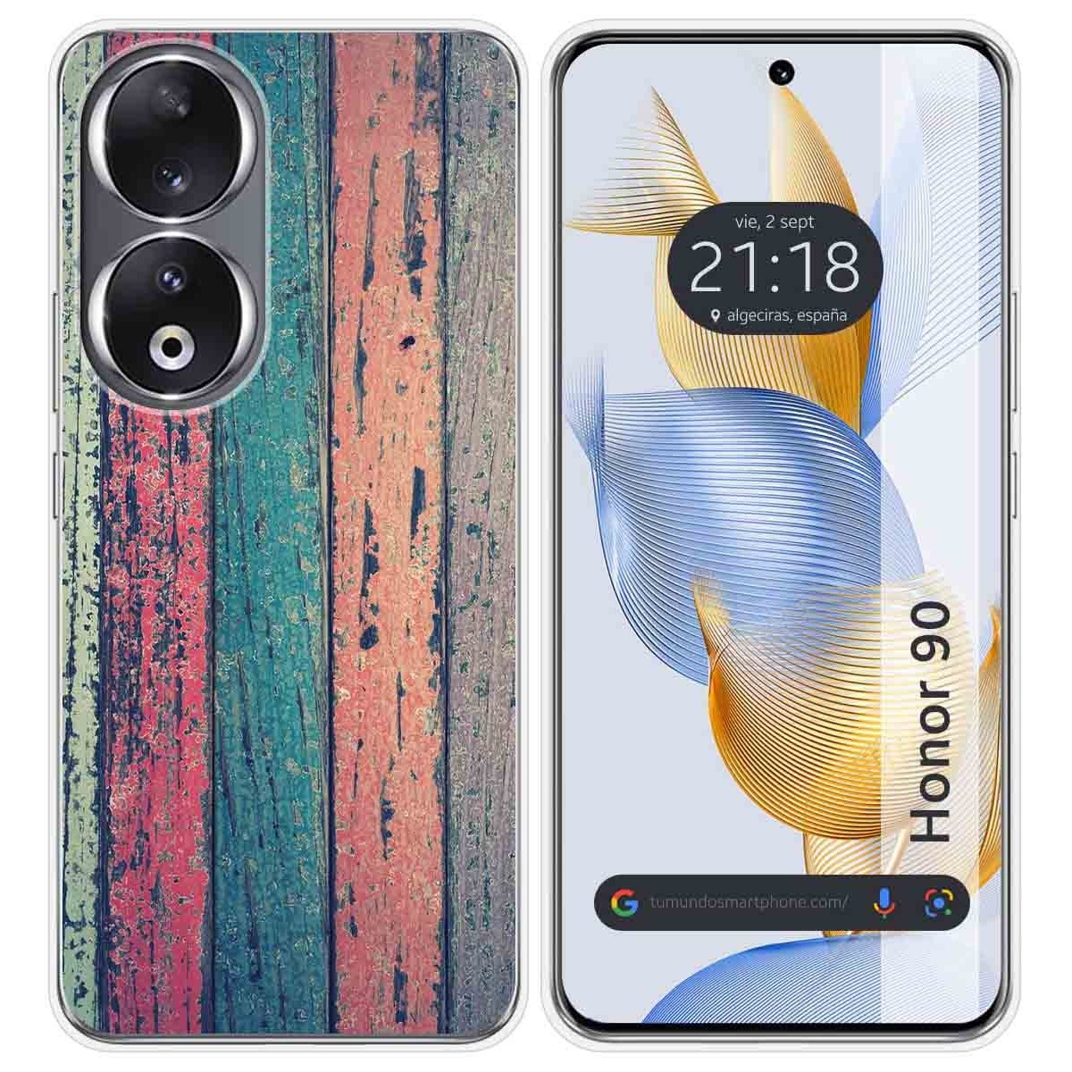 Funda Silicona compatible con Huawei Honor 90 5G diseño Madera 10 Dibujos