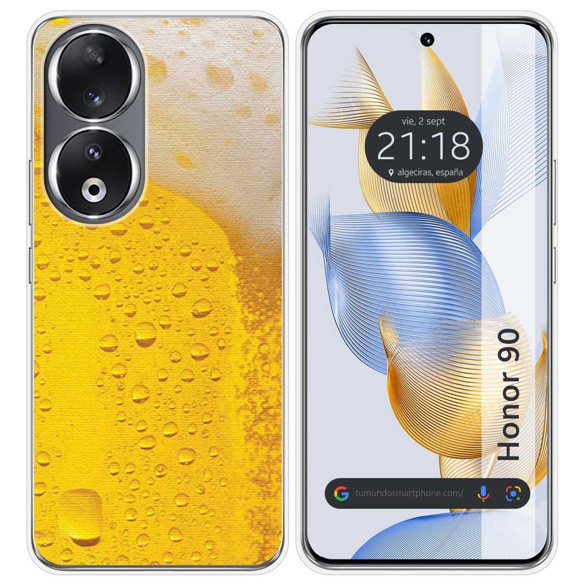 Funda Silicona compatible con Huawei Honor 90 5G diseño Cerveza Dibujos