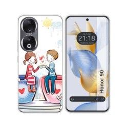 Funda Silicona compatible con Huawei Honor 90 5G diseño Café Dibujos