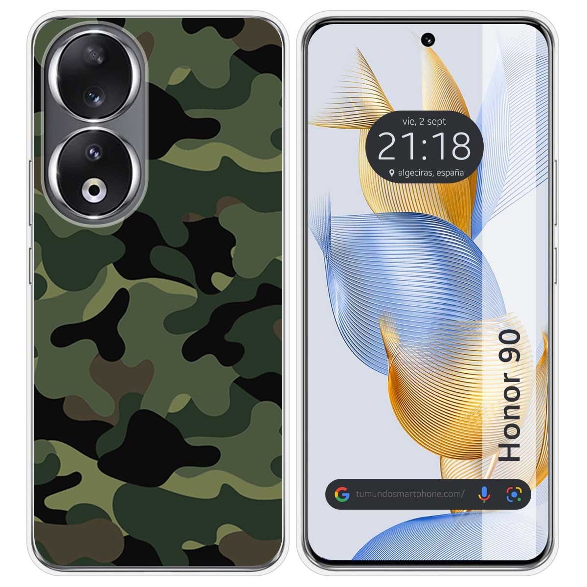 Funda Silicona compatible con Huawei Honor 90 5G diseño Camuflaje Dibujos