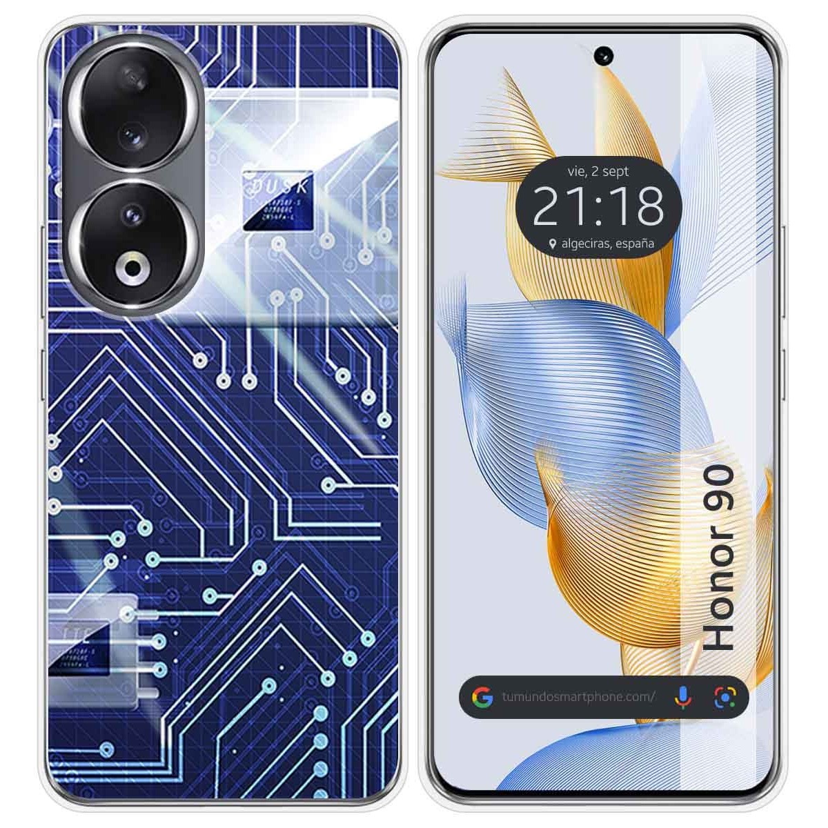Funda Silicona compatible con Huawei Honor 90 5G diseño Circuito Dibujos