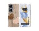 Funda Silicona compatible con Huawei Honor 90 5G diseño Corazones Madera Dibujos