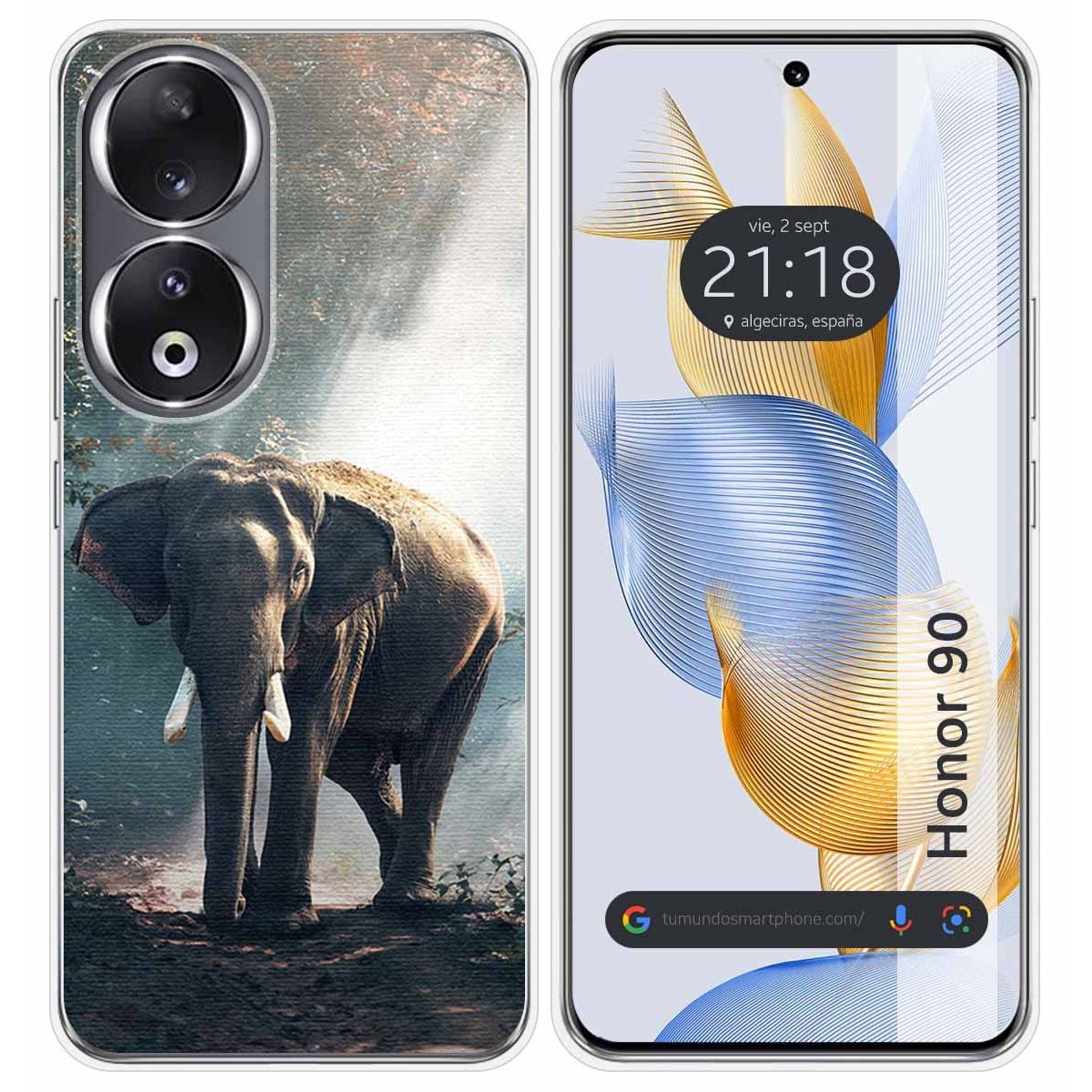Funda Silicona compatible con Huawei Honor 90 5G diseño Elefante Dibujos