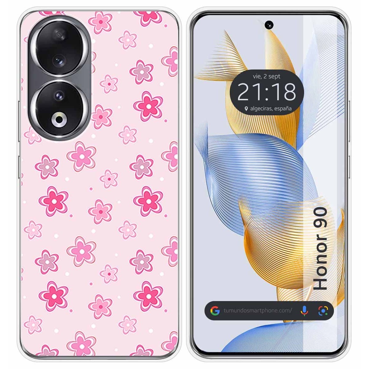 Funda Silicona compatible con Huawei Honor 90 5G diseño Flores Dibujos
