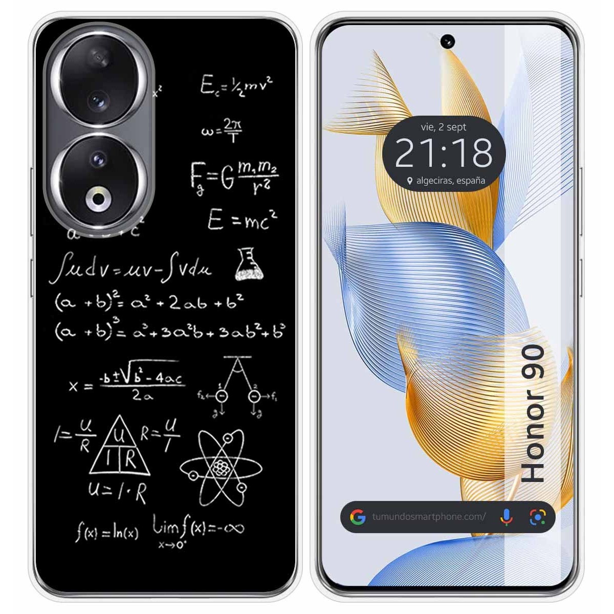 Funda Silicona compatible con Huawei Honor 90 5G diseño Formulas Dibujos