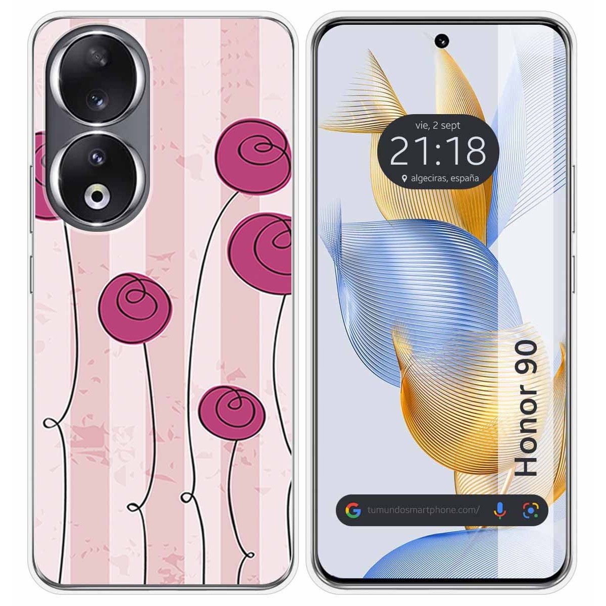 Funda Silicona compatible con Huawei Honor 90 5G diseño Flores Vintage Dibujos